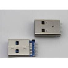 Macho de um conector USB 3.0 tipo fenda tipo SMT de 180 graus